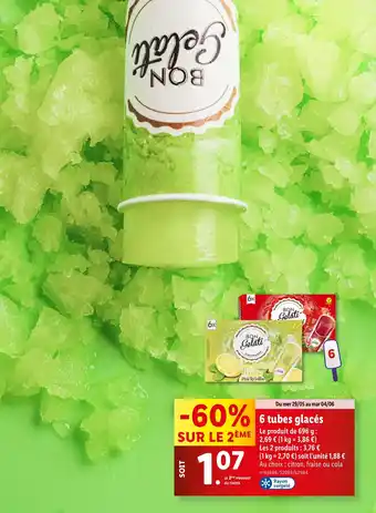 6 tubes glacés