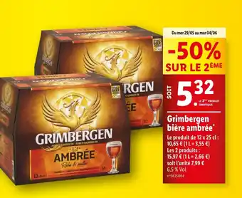 Lidl Grimbergen bière ambrée offre