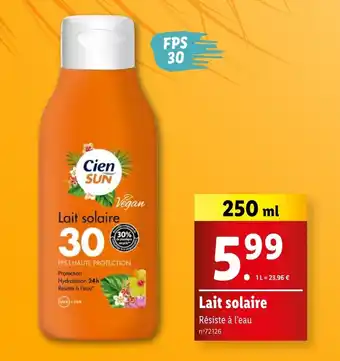 Lidl Lait solaire offre