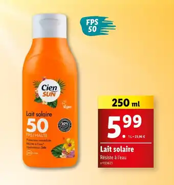 Lidl Lait solaire offre