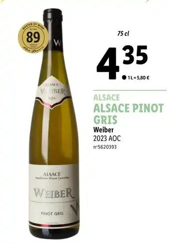 Lidl ALSACE PINOT GRIS Weiber offre