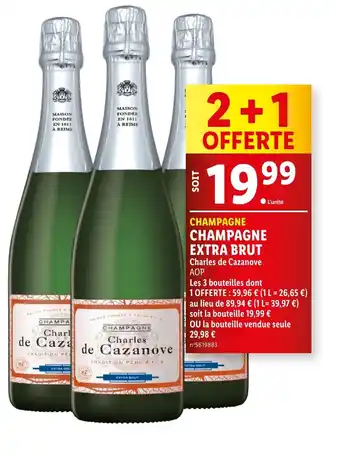 Lidl CHAMPAGNE EXTRA BRUT offre