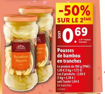 Lidl Pousses de bambou en tranches offre