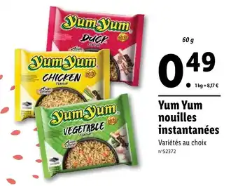 Lidl Yum Yum nouilles instantanées offre