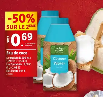 Lidl Eau de coco offre