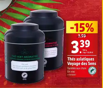 Lidl Thés asiatiques Voyage des Sens offre