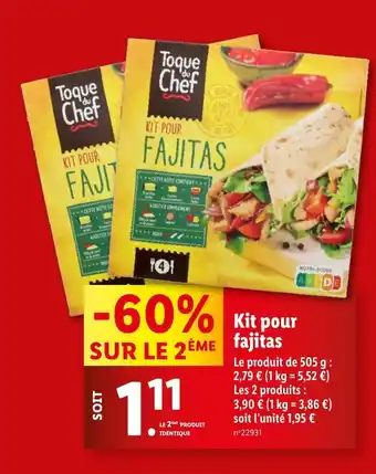 Lidl Kit pour fajitas offre