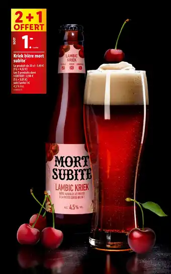 Lidl Kriek bière mort subite offre