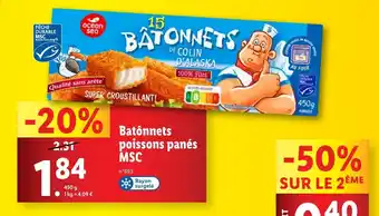 Lidl Batônnets poissons panés MSC offre