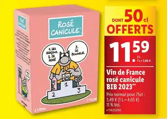 Vin de France rosé canicule BIB 2023