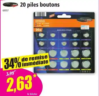 Norma 20 piles boutons offre
