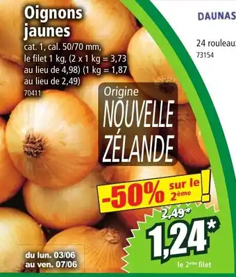 Norma Oignons jaunes offre