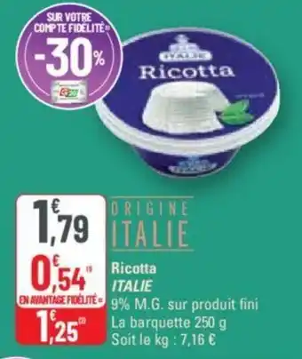 G20 Ricotta ITALIE offre