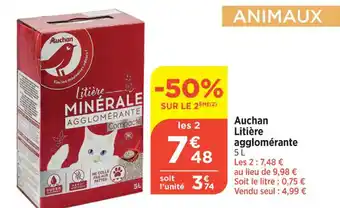 Maximarché Auchan Litière agglomérante offre