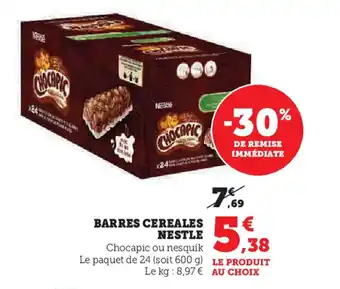 Hyper U BARRES CEREALES NESTLE offre