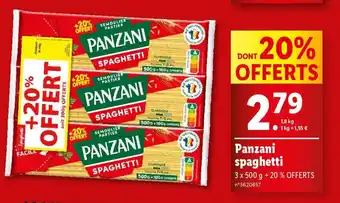 Lidl Panzani spaghetti offre