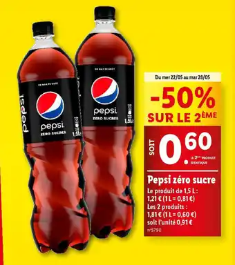 Lidl Pepsi zéro sucre offre