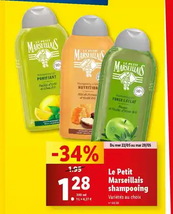 Lidl Le Petit Marseillais shampooing offre