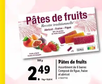 Lidl Pâtes de fruits offre