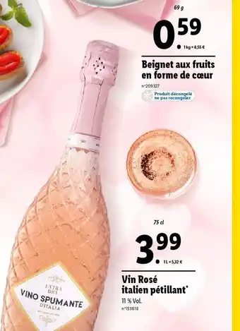 Lidl Vin Rosé italien pétillant* offre