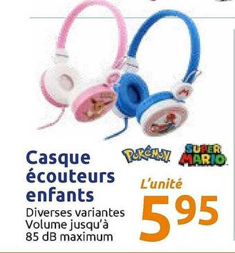 Action Casque écouteurs Enfants offre