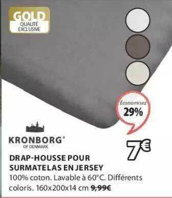 JYSK Drap-housse Pour Surmatelas En Jersey offre