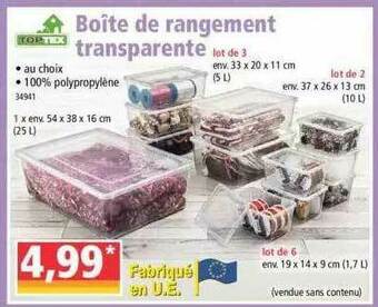 Norma Boîte De Rangement Transparente Toptex offre