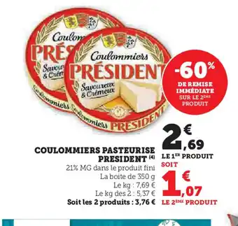 Super U COULOMMIERS PASTEURISE offre