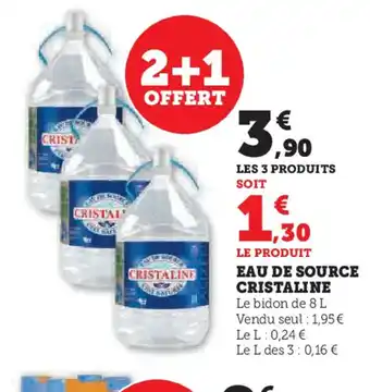 Super U EAU DE SOURCE CRISTALINE offre