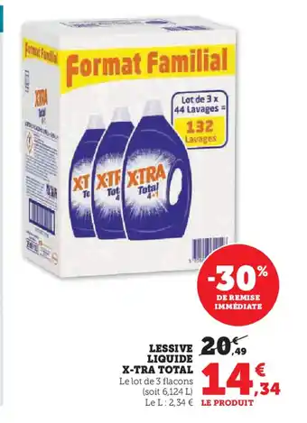 Super U LESSIVE LIQUIDE X-TRA TOTAL offre