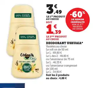 Super U DEODORANT USHUAIA offre