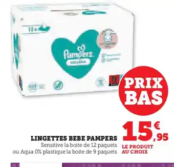 Super U LINGETTES BEBE PAMPERS offre