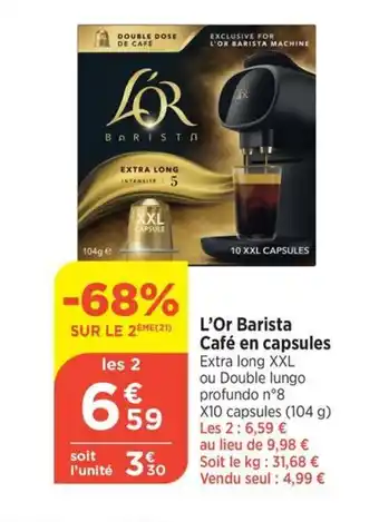 Bi1 L'Or Barista Café en capsules offre