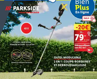 Lidl Débroussailleuse sans fil 2 en 1 offre