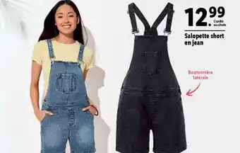 Lidl Salopette short en jean offre