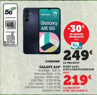 Hyper U GALAXY A15 offre