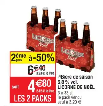 Cora x Carrefour Bière de saison 5,8% vol. licorne de noël offre