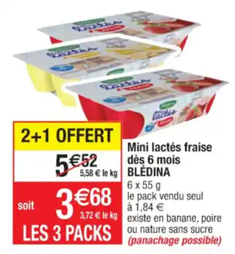 Mini lactés fraise dès 6 mois blédina