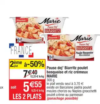 Cora x Carrefour Pause dej' biarritz poulet basquaise dt riz crémeux MARIE offre