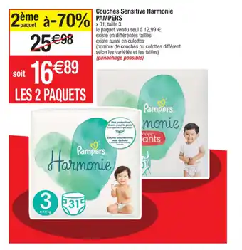 Cora x Carrefour Couches sensitive harmonie PAMPERS offre