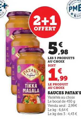 Hyper U SAUCES PATAK'S offre