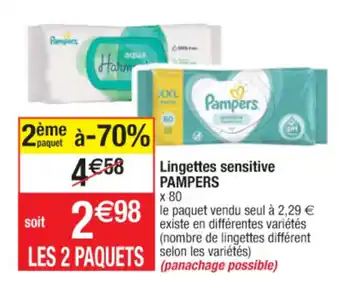 Cora x Carrefour Lingettes sensitive PAMPERS offre