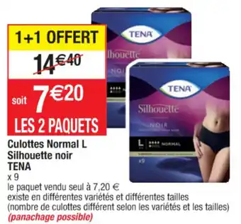 Cora x Carrefour Culottes normal L silhouette noir TENA offre