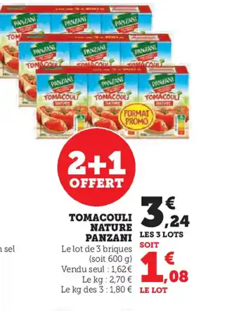 Hyper U TOMACOULI NATURE PANZANI offre