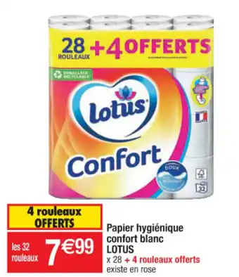 Cora x Carrefour Papier hygiénique confort blanc LOTUS offre