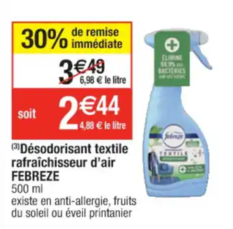 Désodorisant textile rafraîchisseur d'air FEBREZE