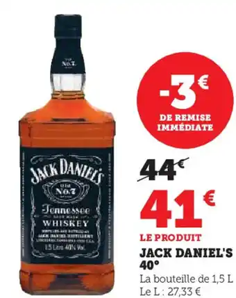 Hyper U JACK DANIEL'S 40 offre