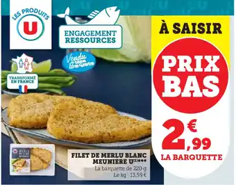 Hyper U FILET DE MERLU BLANC MEUNIERE U offre
