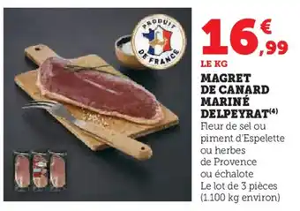 Hyper U MAGRET DE CANARD MARINÉ DELPEYRAT(4) offre