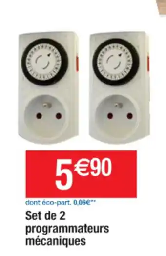 Cora x Carrefour Set de 2 programmateurs mécaniques offre